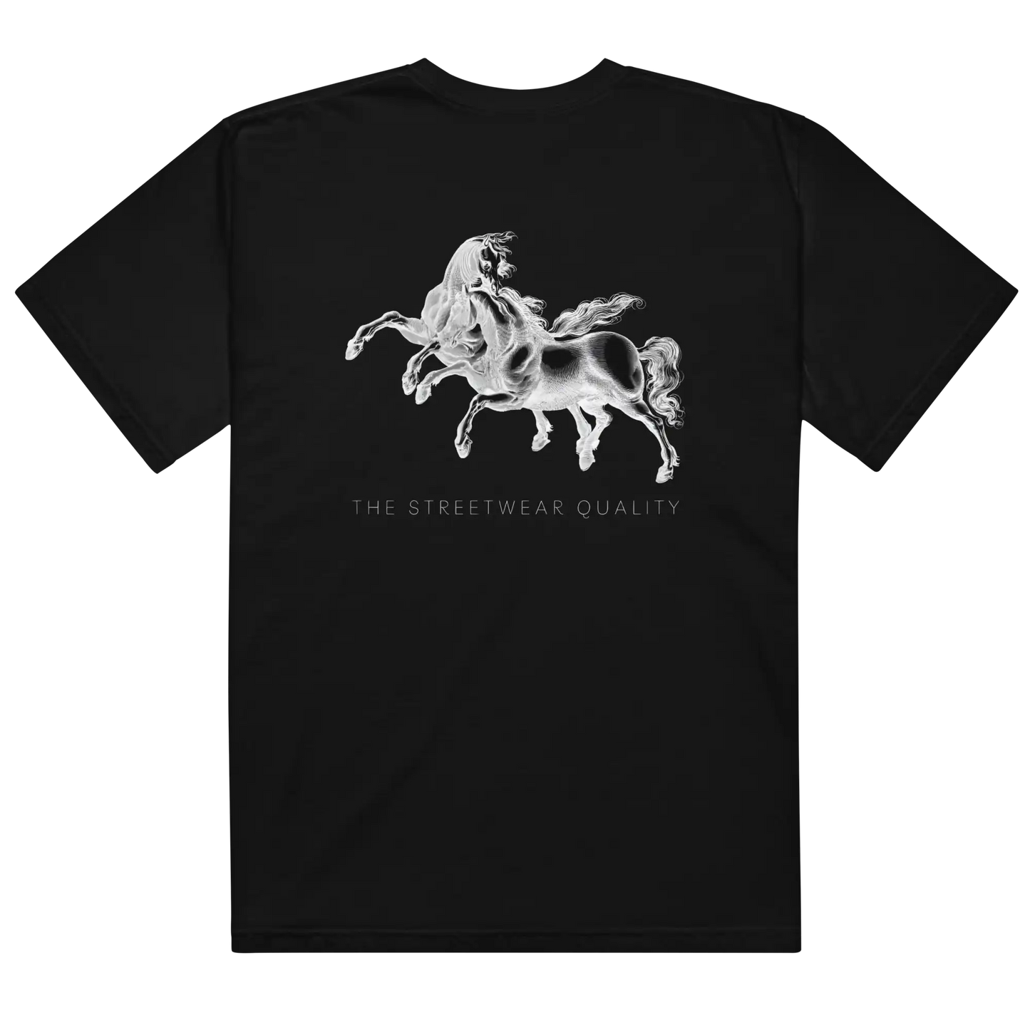 dos-t-shirt-horse-ozyx-noir-imprime-cheval-blanc-the-streetwear-quality