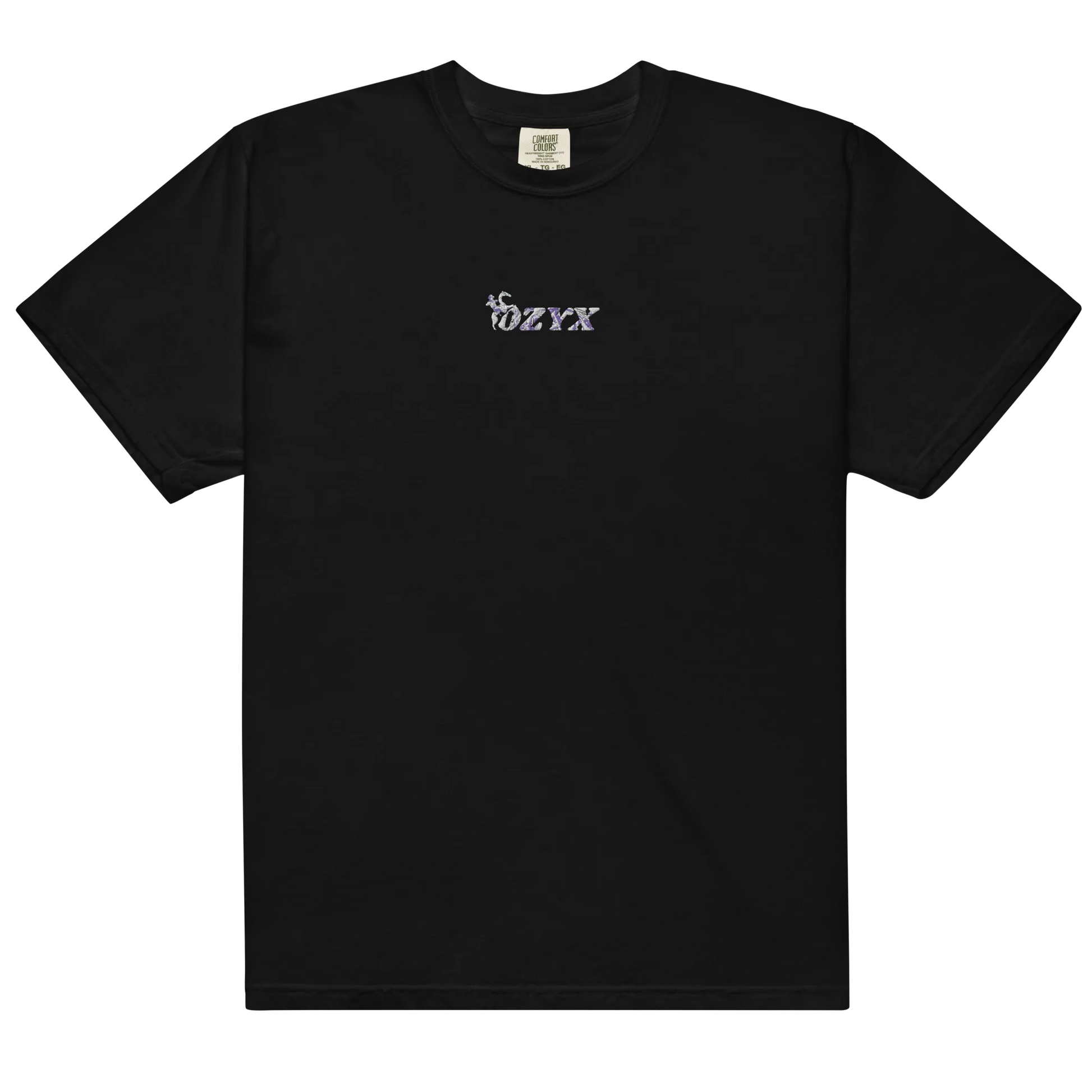 t-shirt-horse-ozyx-noir-coupe-oversize-logo-brode-poitrine-style-streetwear