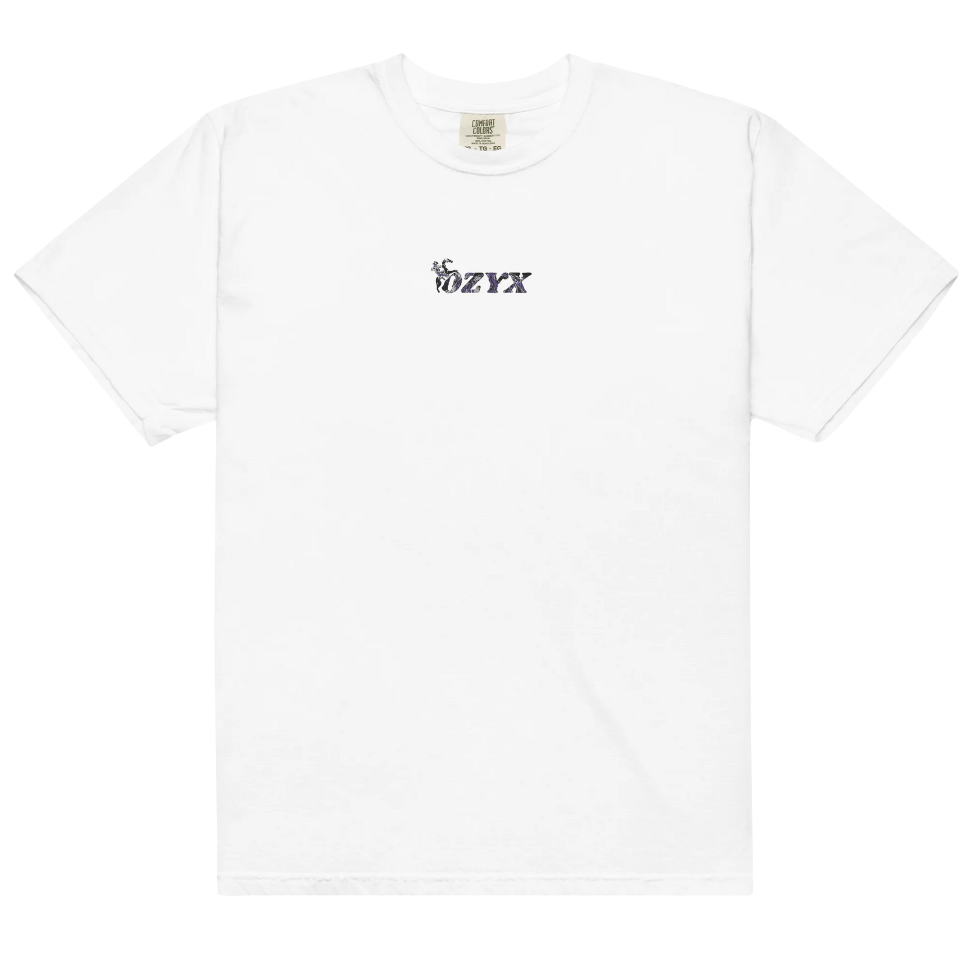 t-shirt-horse-ozyx-blanc-coton-premium-logo-ozyx-brode-noir-et-violet