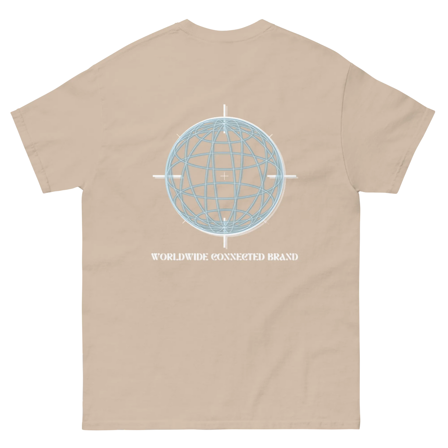 dos-t-shirt-worldwide-ozyx-coloris-sable-imprime-graphique-globe-terrestre-bleu-connected-brand