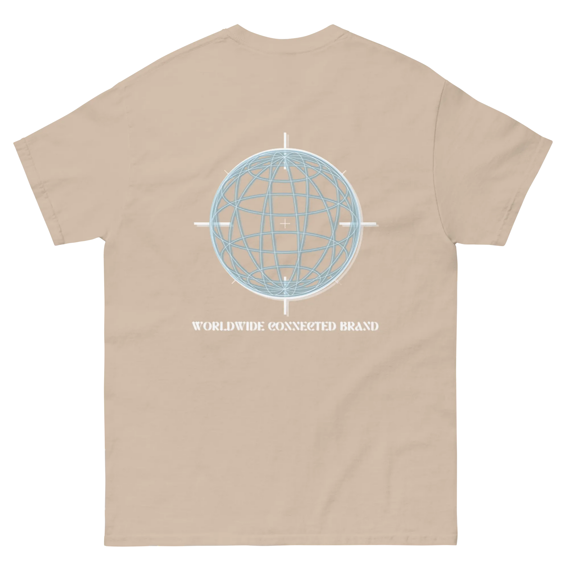 dos-t-shirt-worldwide-ozyx-coloris-sable-imprime-graphique-globe-terrestre-bleu-connected-brand